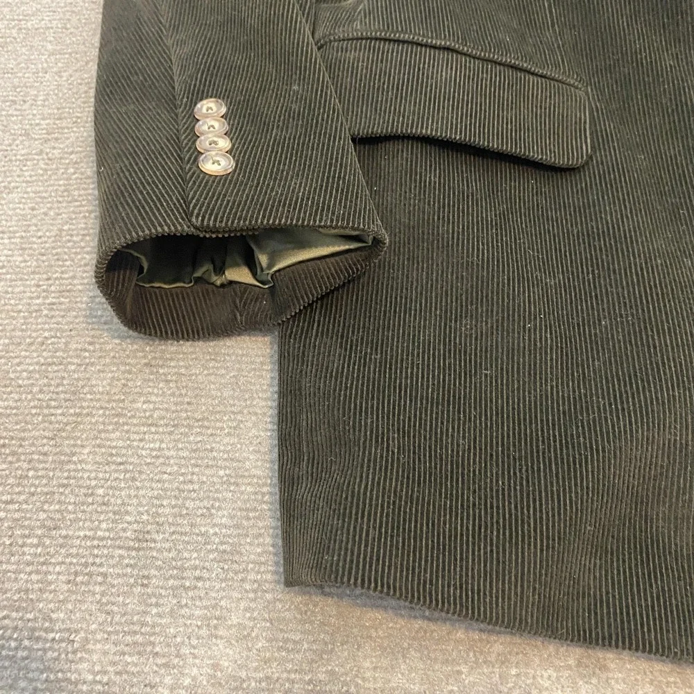 Lans'‎ End Blazer Mens 46 Regular Brown Corduroy Cotton Lined Jacket Classic